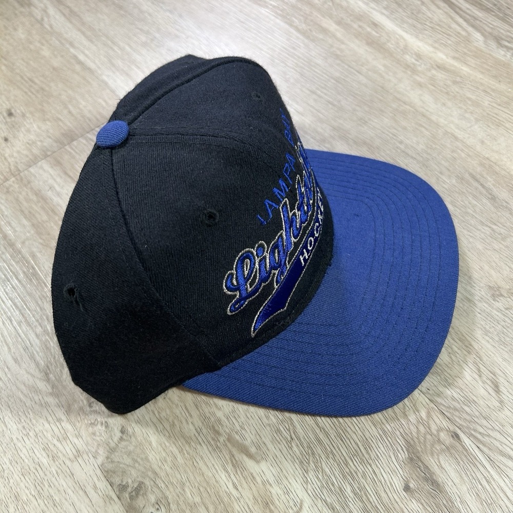 VTG Starter Tampa Bay Lightning Snapback Hat NHL Hockey Tailsweep Black Wool Cap - Picture 9 of 10